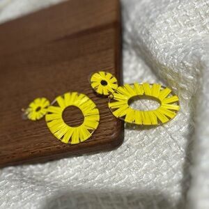 Bright Yellow Statement Earrings